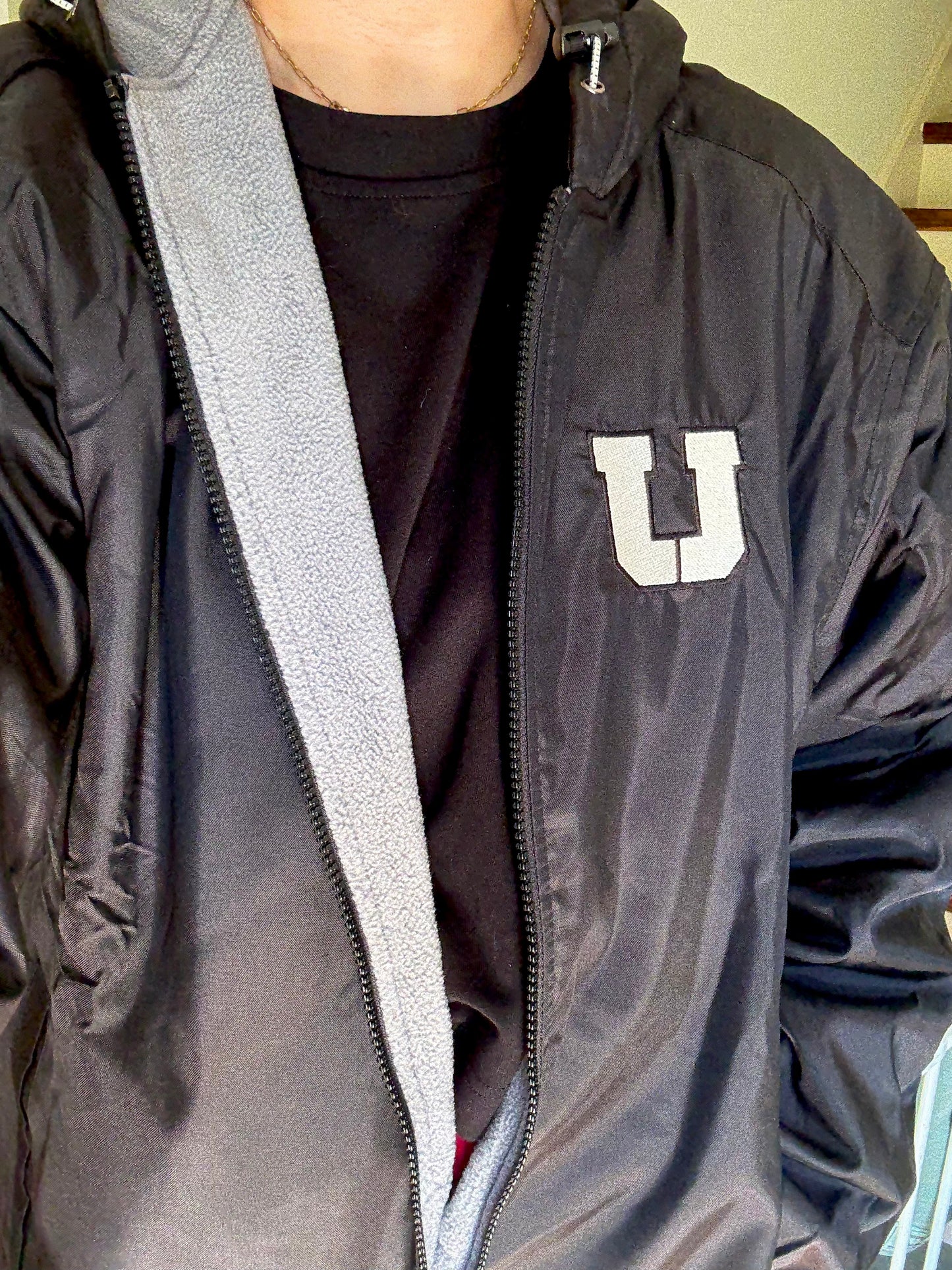 Long Fleece Lined Jacket with U