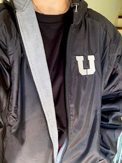 Long Fleece Lined Jacket with U